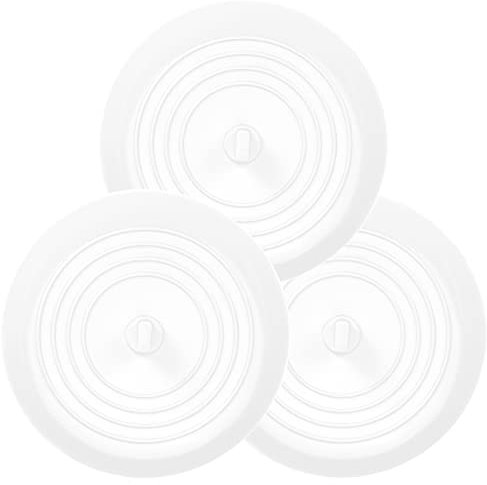 tifanso Universal Bath Stopper, Upgraded Silicon Drain Stopper for Kitchen Sink & Basin, Bathtub & Bathroom Plug | 6 inches (3*White)