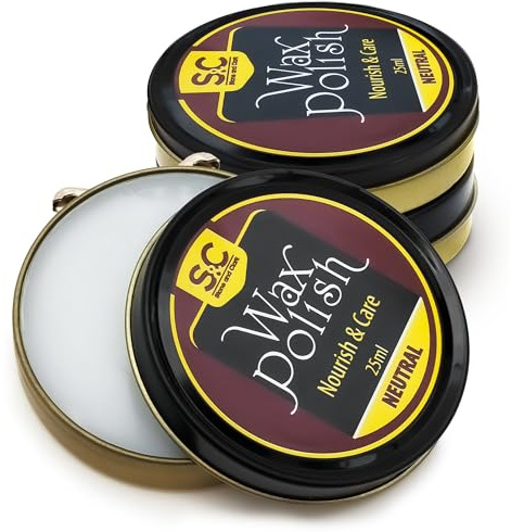 Stone and Clark Premium Black Shoe Polish Kit - Shine and Protect Leather Shoes and Boots - Leather Wax Boot Polish for Brilliant Gloss - 16 Grams (Pack - 3)