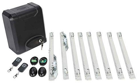 CO-Z 600KG Motores Puertas Correderas con 4M Cremallera de Acero, 2 Control Remoto 200W Motor de Puerta Corredera para Puerta de Jardín, Garaje