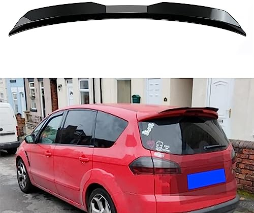 HYGGLY Auto Heckspoiler Spoiler für Ford S-Max, Kofferraumspoiler Lippe Heckflügel Spoilerlippe Dachspoiler Bodykits Auto Zubehör,GlossyBlack/A