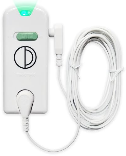 Earth and Moon Grounding Tester - Easy to Use Continuity Tester with Green Light & Cord - Test Cord, Mat & Sheets