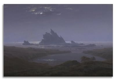 Poster Riffs by The Seashore von Caspar David Friedrich, Leinwand-Kunstdrucke, Geschenke, Foto, Gemälde, Raumdekoration, Heimdekoration, 60 x 90 cm
