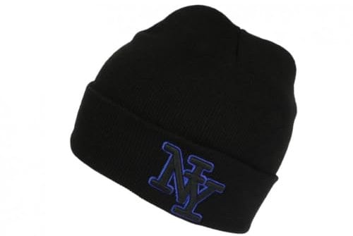 Mütze NY Schwarz und Blau aus Wolle, Stickerei 3D, Fashion Farzy – Größe: Einheitsgröße – Farbe: Schwarz – Unisex, Schwarz , Einheitsgröße