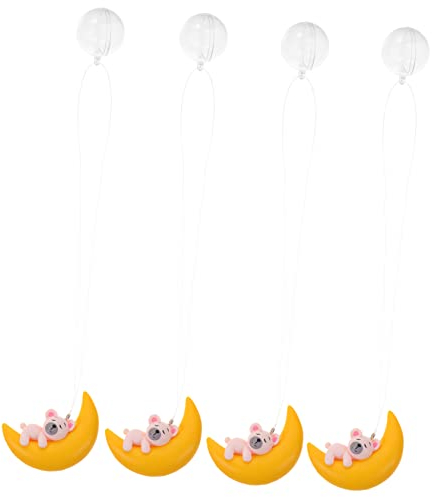 minkissy 4 Stück Aquarium Schwimmend Hängend Aquarientaucher Figur Aquarium-Ornament Aquarientierstatue Schwebendes Monddekor Bär Figur Spielzeug Kleiner Fisch Weiches Gummi Welt Der Panzer