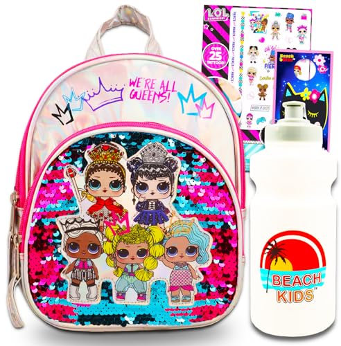 LOL Surprise Mini-Rucksack-Set – Bundle mit Mini LOL Puppenrucksack, Wasserflasche, Tattoos und mehr | LOL Surprise Schulbedarf für Kinder, Lol Surprise Rucksack für Kinder, LOL Surprise Mini