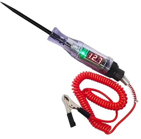 Circuit Tester - 3-70v Dc Car Truck Voltage Tester with LED Digital Test Light Retractable Spring Wire and Crocodile Clip - Battery Probe Pen for Automotive, Fuse, Wiring Circuit Checking