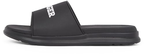 Tommy Hilfiger Herren Badeschuhe Dual Density Pool Slide mit Logo, Schwarz (Black), 46