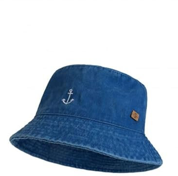 SCHIETWETTER Unisex Kinder Kinder Buckethat Anker, Fischerhut für Mädchen und Jungs, Sonnenhut, Washed Look, 100% Baumwolle