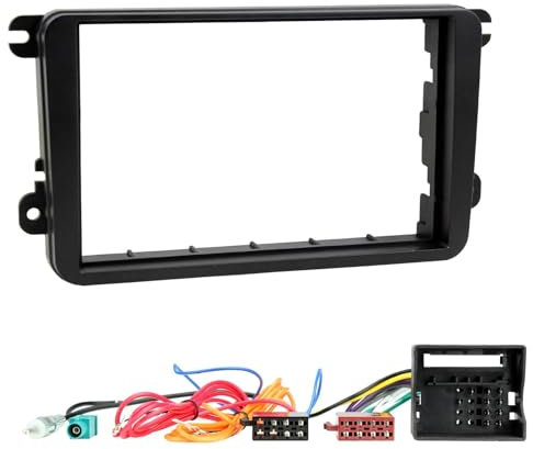 Motorguard Double Din CD Radio Stereo Fitting Kit Facia Fascia Iso Wiring Harness and Aerial Adaptor For VW VW Caddy Touran Golf MK5