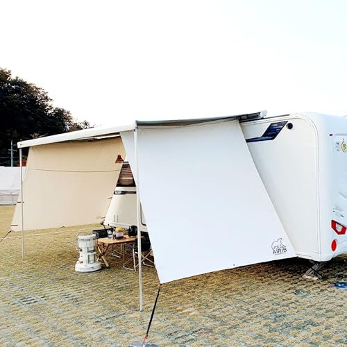 AIRIS Markisenseitenwand für Wohnmobil – Sun Blocker & Rain Blocker, kompatibel mit Fiamma & Thule, einfache Montage, 2er-Set (Fiamma F80 ohne Fenster)