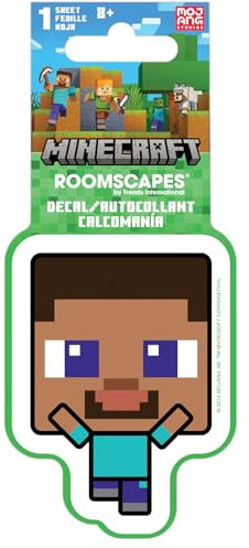 Trends International - Minecraft – Steve - Weißer Vinyl-Aufkleber - Gestanzter Aufkleber in 4 Farben - 4 Farben