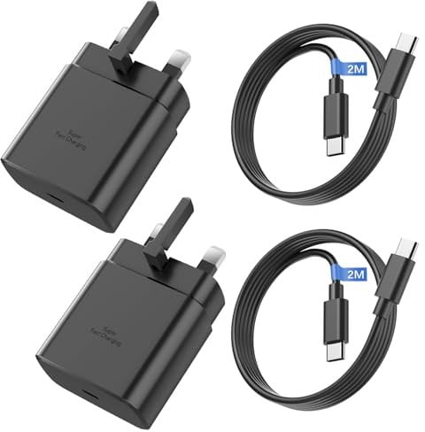 45W USB C Super Fast Charger for Samsung Galaxy S25 Ultra/S25+/S25/S24 Ultra/S24+/S23/S22/S21/S20/S10/Z Fold 4/Z Flip 4/Note 20, Type C Charger Plug for Samsung Fast Charger Plug and Cable 2M