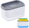 Tunejoy Distributeur de Savon Liquide avec Porte-éponge Rechargeable Distributeur de Savon à Vaisselle 2 en 1 pour Cuisine de Pompe à Main 350 ML