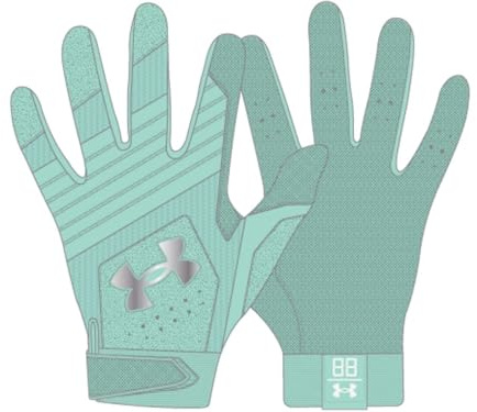 Under Armour Kids & Youth Clean Up Baseball Gloves, (791) Aqua Float/Aqua Float/Metallic Silver, Small