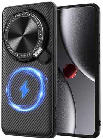 Nillkin Magnetic Hülle für Xiaomi 15 Ultra, CamShield Prop Stoßfestes und kratzfestes Case mit Standfunktion, Kompatibel mit Xiaomi 15 Ultra 5G 2025- Schwarz