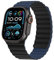 HITZEE Double Sided Reversible Magnetic Strap Compatible with Apple Watch Band 49/46(S10)/45/44/42mm, Soft Silicone Strap for iWatch Ultra 2 Series 10 9 8 7 SE 6-1 (49/46/45/44/42, Darkblue/Black)