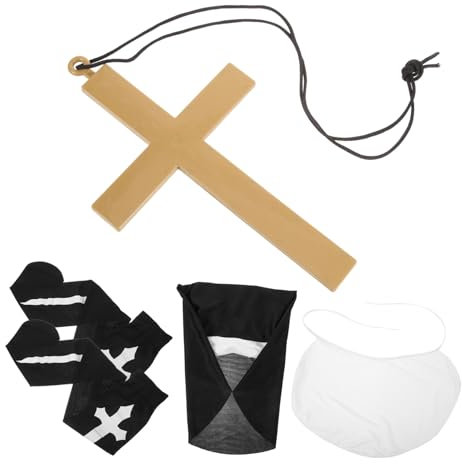 BESPORTBLE 1 Set Diademe Für Nonnenkostüm Kopfbedeckung Stoff Katholisches Nonnen Outfit Nonnen Kopfbedeckung Und Kragen