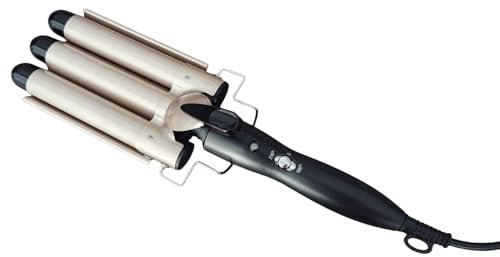 Welleneisen Lockenstab 3 Fässer, professional 25mm Lockenwickler mit 2 einstellbarer Temperatur（180℃-210℃）, Welleisen Schnelle Heizung Große Welle für Lange/kurze Haare