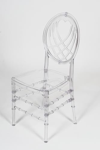 Biscottini Stühle aus transparentem Polycarbonat, stapelbar, 40 x 41 x 94 cm, Stühle für Esszimmer, Schlafzimmer, Stuhl aus Kunststoff, für den Außenbereich, elegantes Design