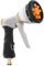 Hose Pipe Spray Gun, Heavy Duty Garden Hose Nozzle with 9 Spray Patterns, Metal Hand Sprayer with Flow Control, Ergonomic Hose Attachment for Watering Plants & Lawn, Washing Car & Pets – Silver Black