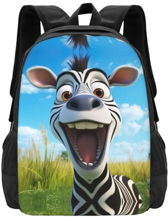 HDSKFNS Sac à dos de voyage en tissu Oxford imprimé zèbre amusant avec grande capacité pour ordinateur portable