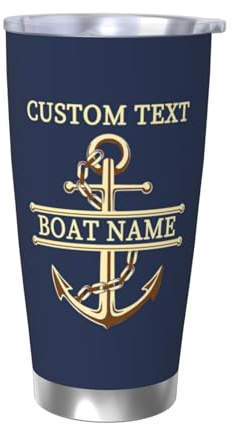 Personalisierte Nautische Ozean Thema Boot Kapitän Tumbler, Benutzerdefinierte Segler Segelyacht Boot Name Tumbler Kompass Kaffeebecher, Nautische Boot Besitzer Boot Schiff Segel Cup Geschenke
