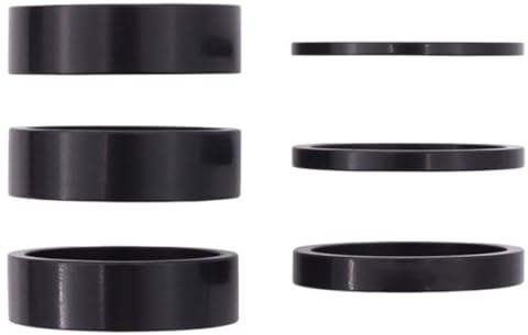 Entretoise de Direction en Aluminium, 6 pièces, Entretoise de Potence de Vélo, Jeu De Direction Entretoises, 2/3/5/10mm, pour fourche et guidon, pour VTT, vélo de route, noir