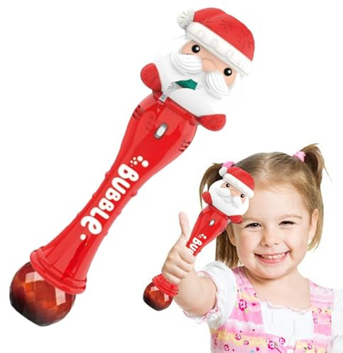 Weihnachtsblasenmaschine – Automatischer Weihnachtsmann, elektrische Seifenblase mit farbiger Beleuchtung, dynamische Musik und Konstruktion aus PP-Material | Outdoor-Stimmungsspielzeug für und