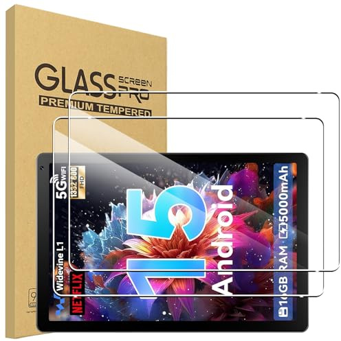 CONAPIKA 2 Pack Screen Protector for MUISOO MISKB100477/MISKB100177/MUISOO Tablet 10 inch, HD Clear, 9H Hardness, Anti-Scratch Shatterproof No Bubbles Touch Sensitivity Anti-Fingerprint Tempered Glass