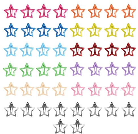 50 st Kawaii Y2K metallhårspännen för kvinnor och flickor (flera färger)