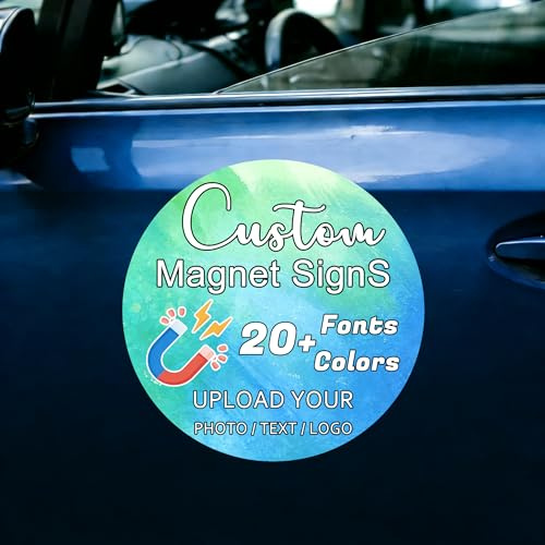 Adesivi magnetici personalizzati, Cartello magnetico per auto con Il Testo e Il Logo desiderati, Uso personale e pubblicitario, Cartelli magnetici per auto facili da progettare e stampare
