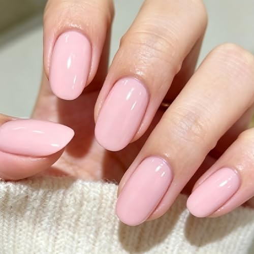 Semi Cured Nail Wraps - Soft Self-Adhesive Gel Nail Stickers - Light Pink Semi Cured Gel Nails Strips - Gel Nail Polish Strips Manicure Stickers Set UV/LED Lamp Required