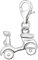 Quiges Charm Anhänger 3D Scooter Roller 925 Silber mit Karabinerverschluss für Bettelarmband