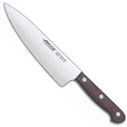 Arcos Serie Atlantico - Cuchillo Cocinero - Hoja de Acero Inoxidable de 175 mm - Mango de Madera Palisandro Color marrón
