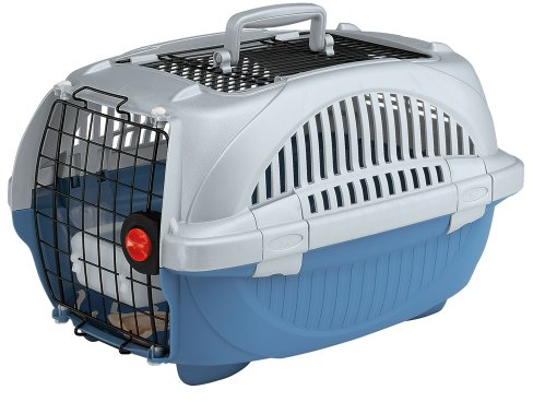 Ferplast Panier de Transport Chat Chien, Caisse de Transport Chat et Chiens jusqu'à 5 Kg, Porte en Fer Plastifié, Toit Ouvrable, 34 x 50,7 x h 30 Cm Noir