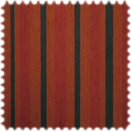 Chenille Möbelstoff Madrid Choco/Bordeaux/Rotorange