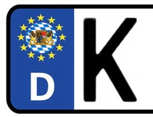 Werbetechnik Sotirios Papoutsis 2X Kennzeichen Aufkleber Bayern Nummernschild Sticker (ca.2 cm)