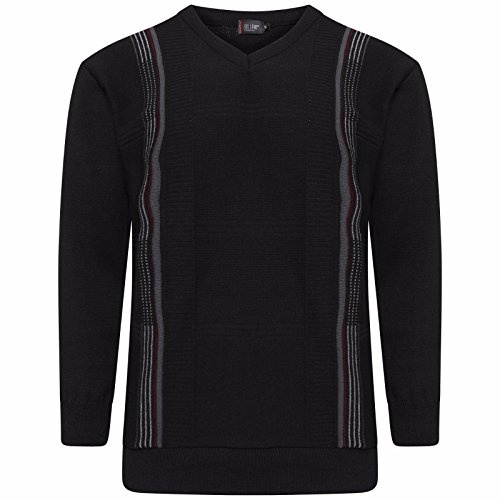 MyShoeStore Mens Striped V Neck Jumpers Pullover Long Sleeve Knitwear Formal Business Office Casual Basic Sweater Trendy Soft Elegant Knitted Comfy Fine Knit Top Big Size S-5XL