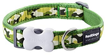 Red Dingo Bucklebone Dog Collar Design, Camouflage Green, X-Small 12mm
