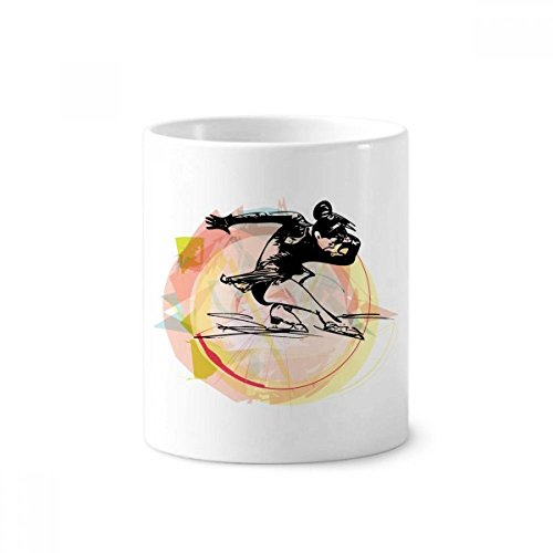DIYthinker Wintersport Eiskunstlauf Aquarell Illustration Keramik Zahnbürste Stifthalter Tasse Weiß Cup 350ml Geschenk 9.6cm x 8.2cm hoch Durchmesser
