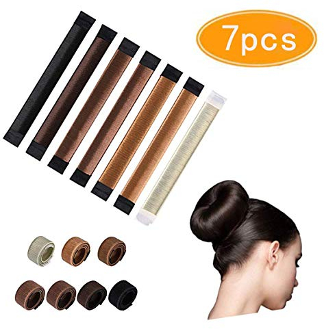 Original Dutt Maker Hilfe - Hair Bun Maker Band für einen schönen Donut - 7x Set (Blond, Braun, Schwarz, Gold, Dunkelbraun, Rot, Light Coffee und Hellbraun)
