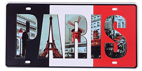 Shinewe Paris - Placa de metal vintage para manualidades, accesorios de decoración del hogar, 15 x 30 cm