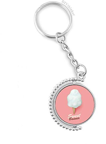 DIYthinker Riesige Creme Egg Kegel EIS am Stiel Drehbare Schlüsselanhänger Ringe 1.2 Zoll x 3.5 Zoll Mehrfarbig