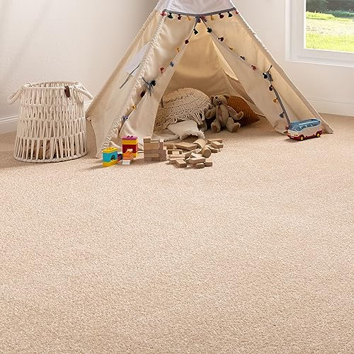 Steffensmeier Teppichboden Cambridge Young Meterware | Auslegware für Kinderzimmer Wohnzimmer Schlafzimmer | Beige, Größe: 200x100 cm