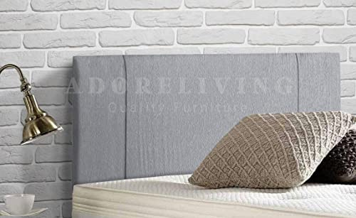 Portobello Padded Divan Bed Headboard | Turin Fabric Headboards for 3ft single bed Frame | Elegant design with wooden material headboards for beds (Light Grey,3ft Single Height-20inch)