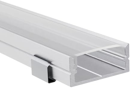 Alumino | LED Aluminiumprofil Eloxiert | 200 cm | Aufputzprofil | Semi Abdeckung | für 16 mm LED-Streifen | kompatibel mit Philips Hue | Saar