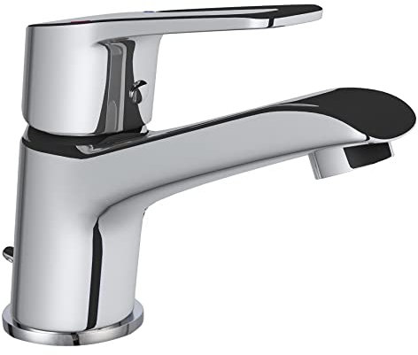 Krobec Waschbeckenarmatur Messing verchromt für Badezimmer, klassischer Wasserhahn Einhebelmischer Einhebel Waschtischarmatur Mischbatterie,Einhebelmischer,waschtischarmatur Einhand-Spültischbatterie