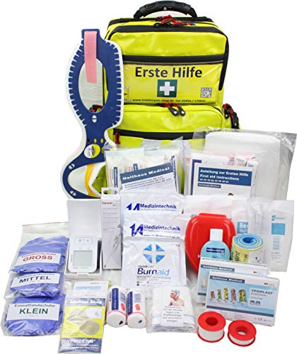 Erste Hilfe Notfallrucksack für Schulen & Kindergärten GELBES Planenmaterial - Waterstop Reißverschlüsse