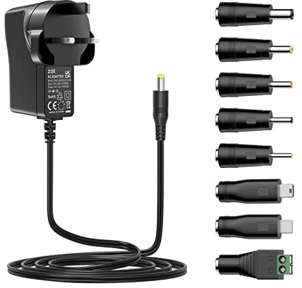 Zolt 5V 2A Power Supply Adapter, Universal AC DC 5V Power Adaptor with 8 DC Plugs for Household Electronics, 10W Max.