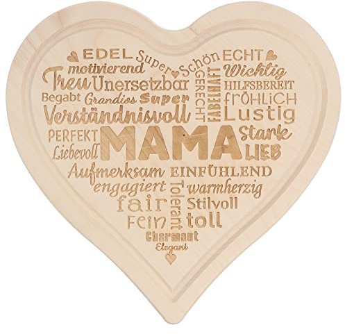 Spruchreif · Frühstücksbrettchen in Herzform · Brotzeitbrett mit Gravur · Holzbrett Herz · Geschenke für Eltern · Geschenke für Mama · Frühstücksbrettchen Holz